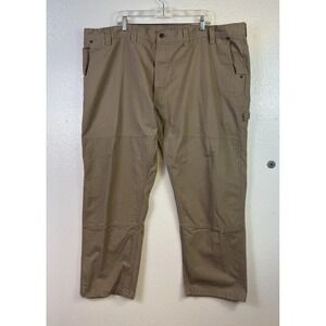 Key Double Knee Carpenter Pants Mens Sz 50x32 Tan Ripstop Utility Work